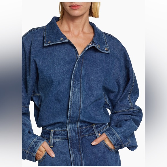 NWT Ronny Kobo Sebastian Denim Midi Dress Medium Wash Sz S - Picture 5 of 16